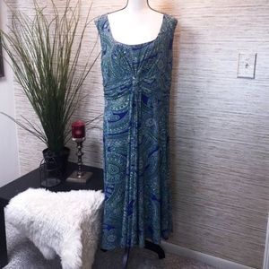 Jones New York Blue Paisley Dress 18W